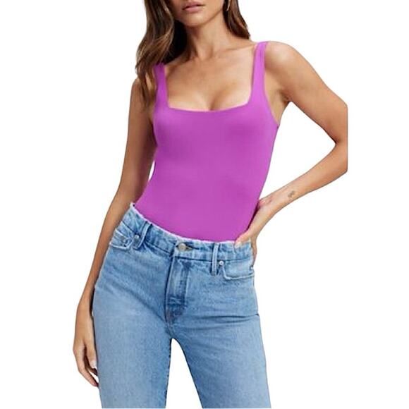 NWT Good American Modern Tank Scuba Bodysuit in Pop Thistle Purple Size 5 2XL - Picture 9 of 9